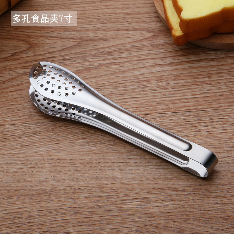 Clip de alimentos de acero inoxidable poroso a prueba de quemaduras multipropósito para pan de cocina de galletas herramientas de barbacoa de carne de acero inoxidable clip