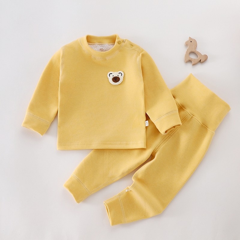 2025 nuevo conjunto de ropa interior cálida para niños chaqueta de otoño pantalones de otoño para hombres y mujeres camisetas de camisa de terciopelo de doble cara pijamas ropa para el hogar