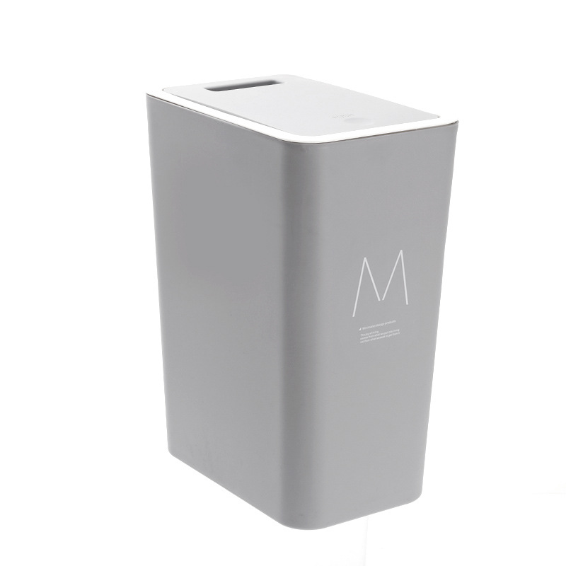 Papelera de inodoro hogar creativo cocina clasificación Push-tipo basura puede inodoro basura cesta de papel con tapa