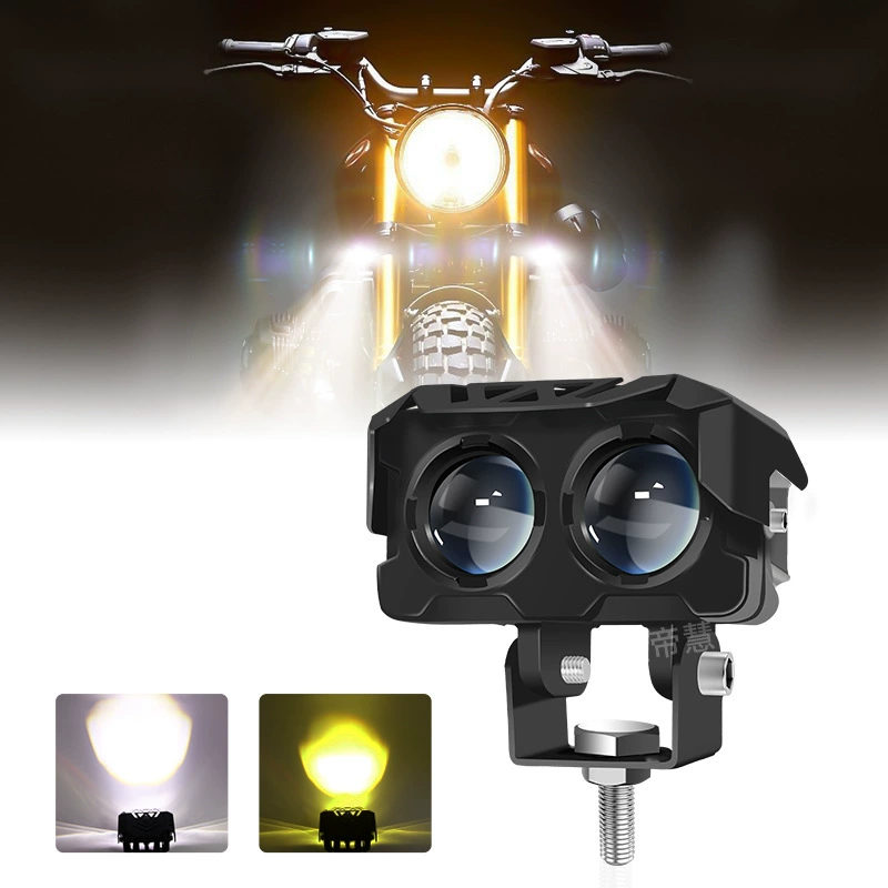 Трансграничные светодиодные мотоциклетные фонари подсвечены двухцветные линзы мотоциклетные прожектофары переделки фар