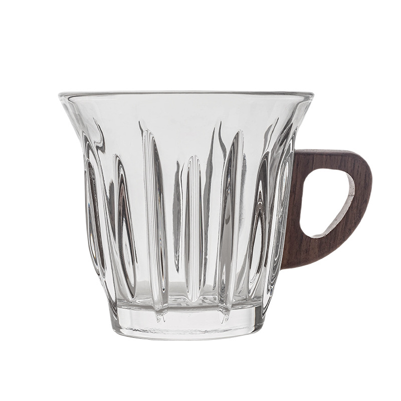Transfronterizo sucio taza de café blanco australiano exquisito vidrio casero italiano taza de latte set de nuez