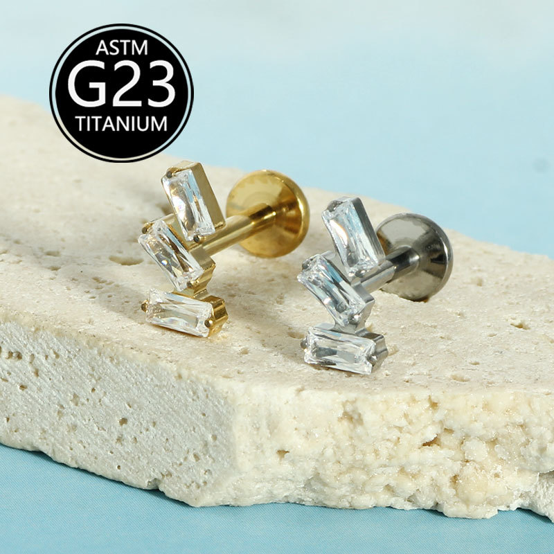 Labret piercing jewelry detail image