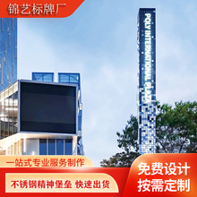 户外立式不锈钢导视牌发光 精神堡垒导向牌商场室内指示牌