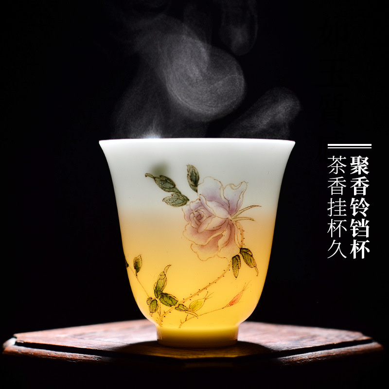 瑞禾祥 十二花神杯12功夫茶杯小品茗杯主人单杯陶瓷手绘景德镇|ru