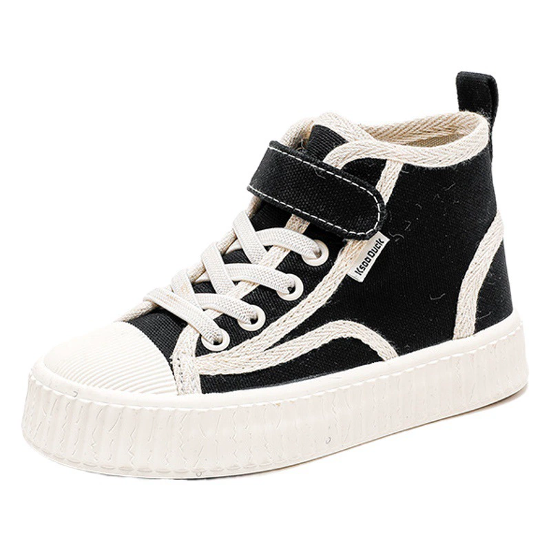 Детские кроссовки для первых шагов, домашняя обувь для детского сада, новые детские высокие кеды из канваса 2025 года, кроссовки для девочек и мальчиков, обувь для поступления в детский сад.