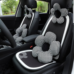 Houndstooth flower car seat cushion Ice silk honeycomb car seat anti-slip seat cushion Summer car interior supplies
