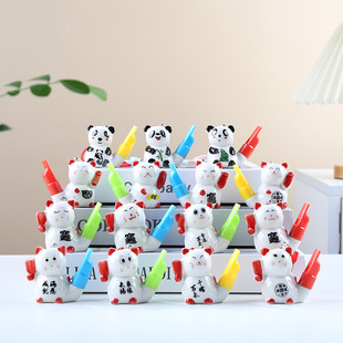 Plastic Whistle Ceramic Waterbird Whistle Lucky Cat Panda Whistle Toy Water Blowing Bird Call Tourist Souvenirs