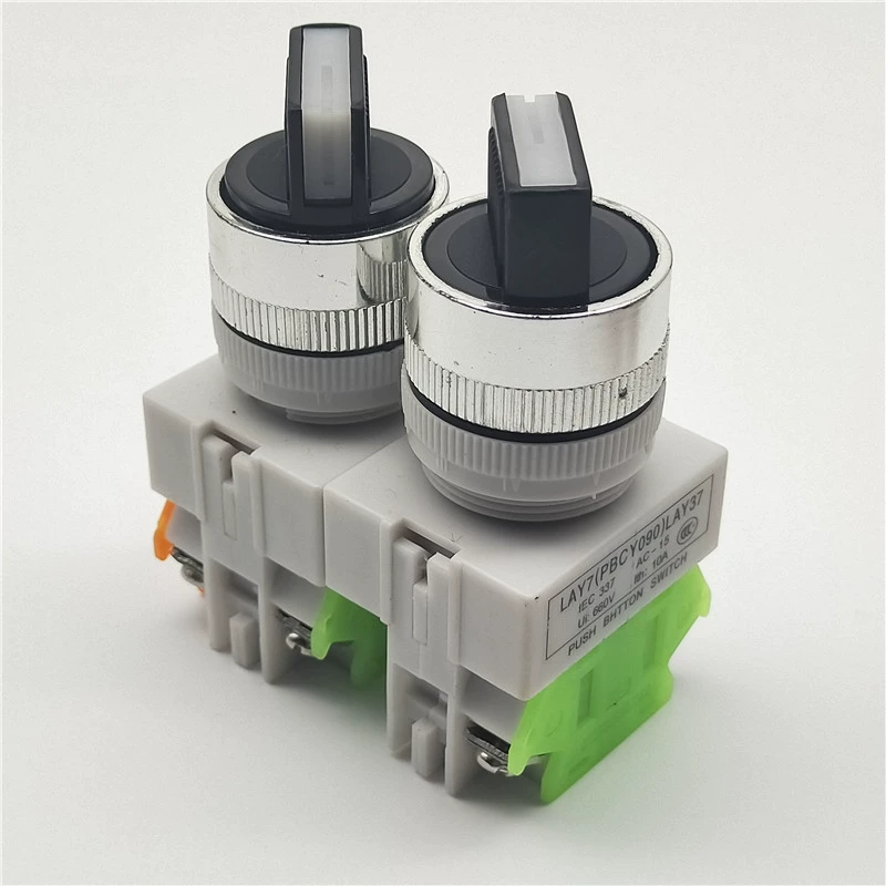 LAY37-11X2 second gear 20X3 third gear selection rotary button switch two gears self-locking reset 22MM