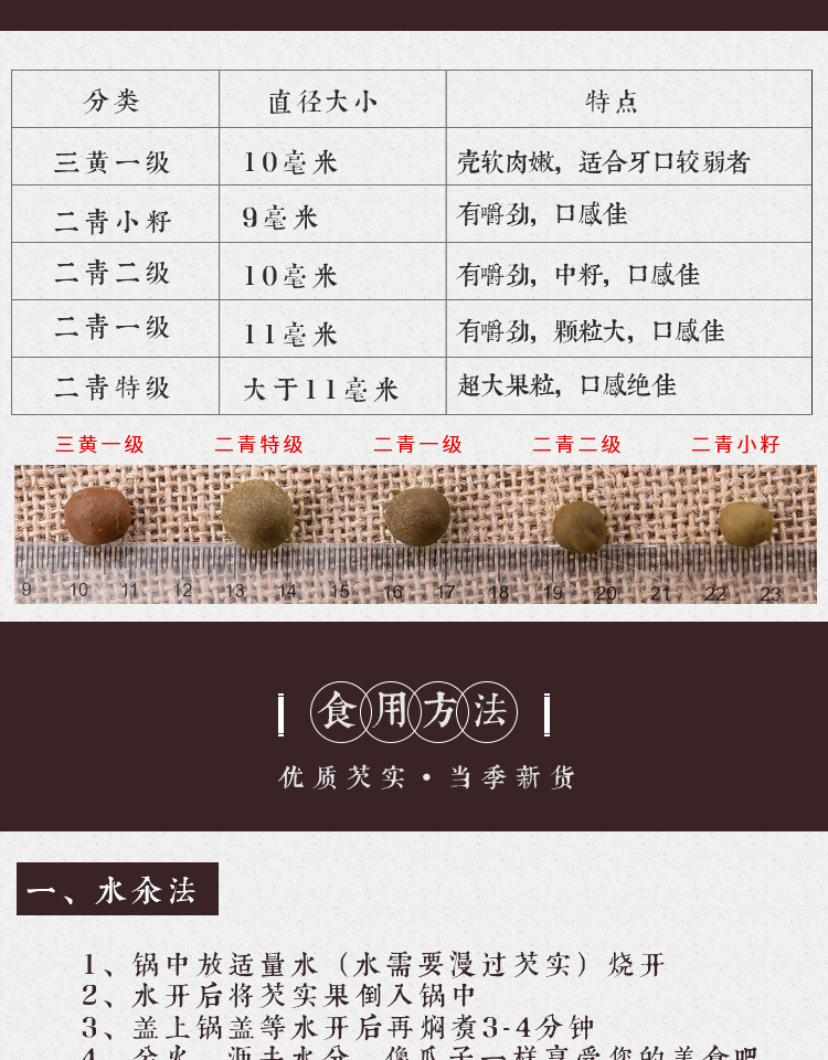 Fresh Gorgon Fruit Qian Shi 芡实 500g Bag Frozen Euryale ferox Seeds Ready to Eat quality and texture