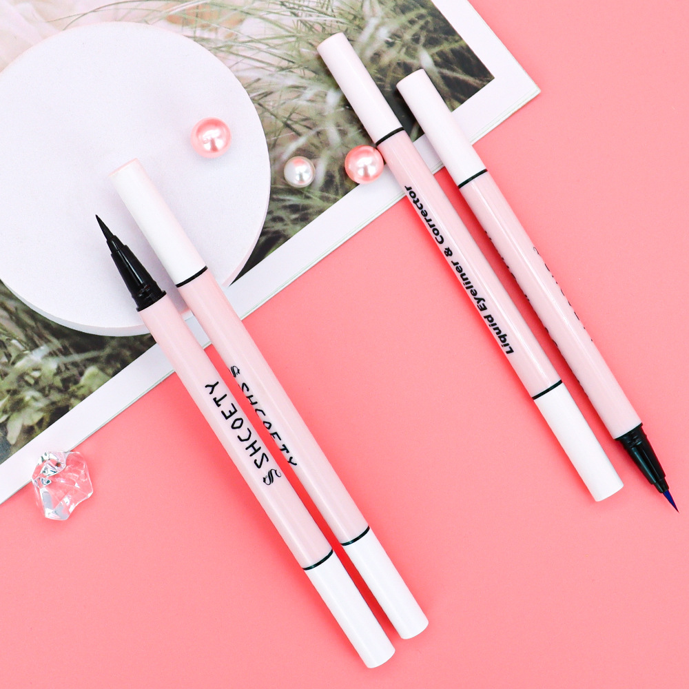 SHCOETY Cross-border Double-headed ultra-fine eyeliner Liquid is smooth, long-lasting, sweat-proof, water-proof, quick-drying and does not smudge eyeliner undefined