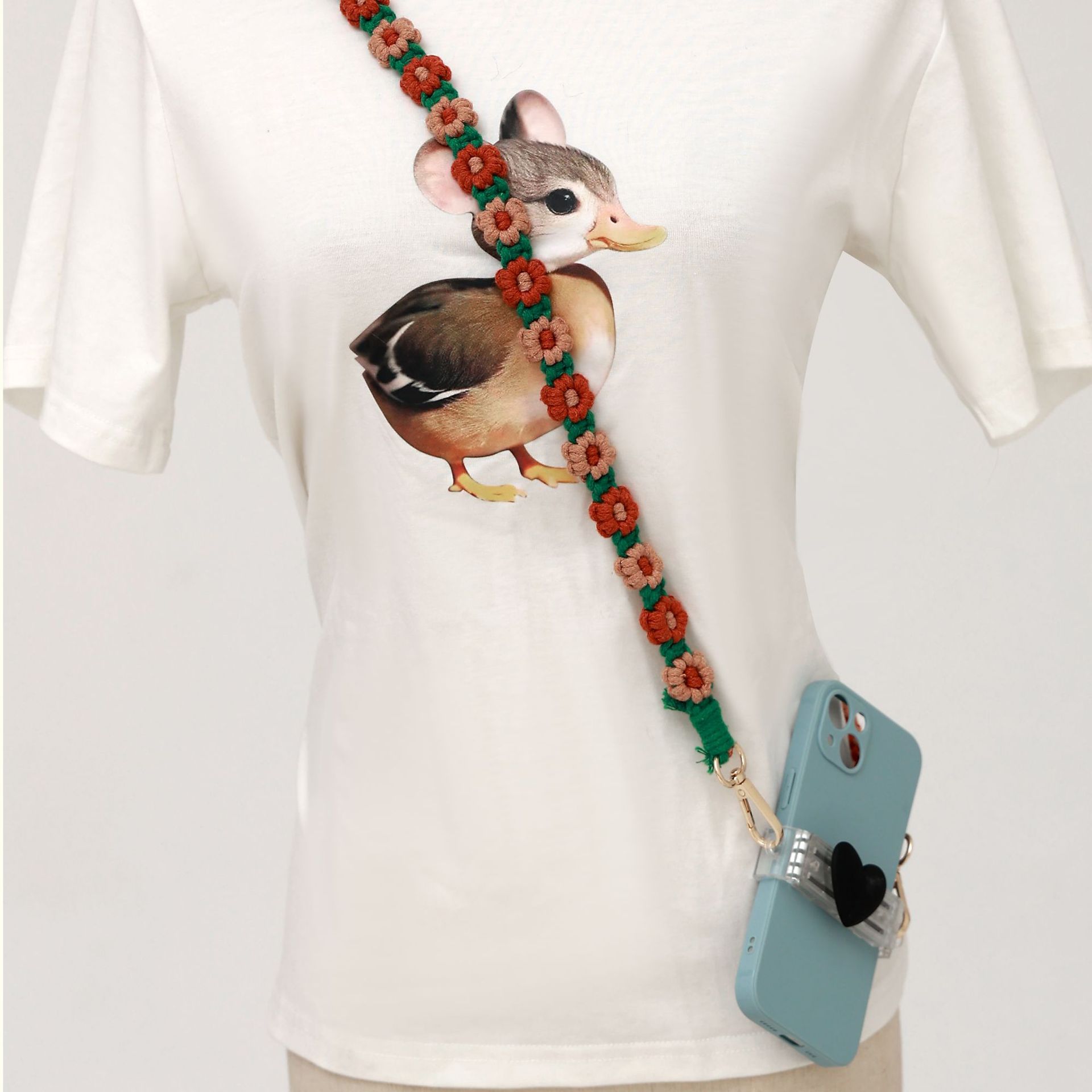 Daisy Handmade Braided Mobile Phone Rope Crossbody Bohemian Adjustable Crossbody Flower Mobile Phone Chain