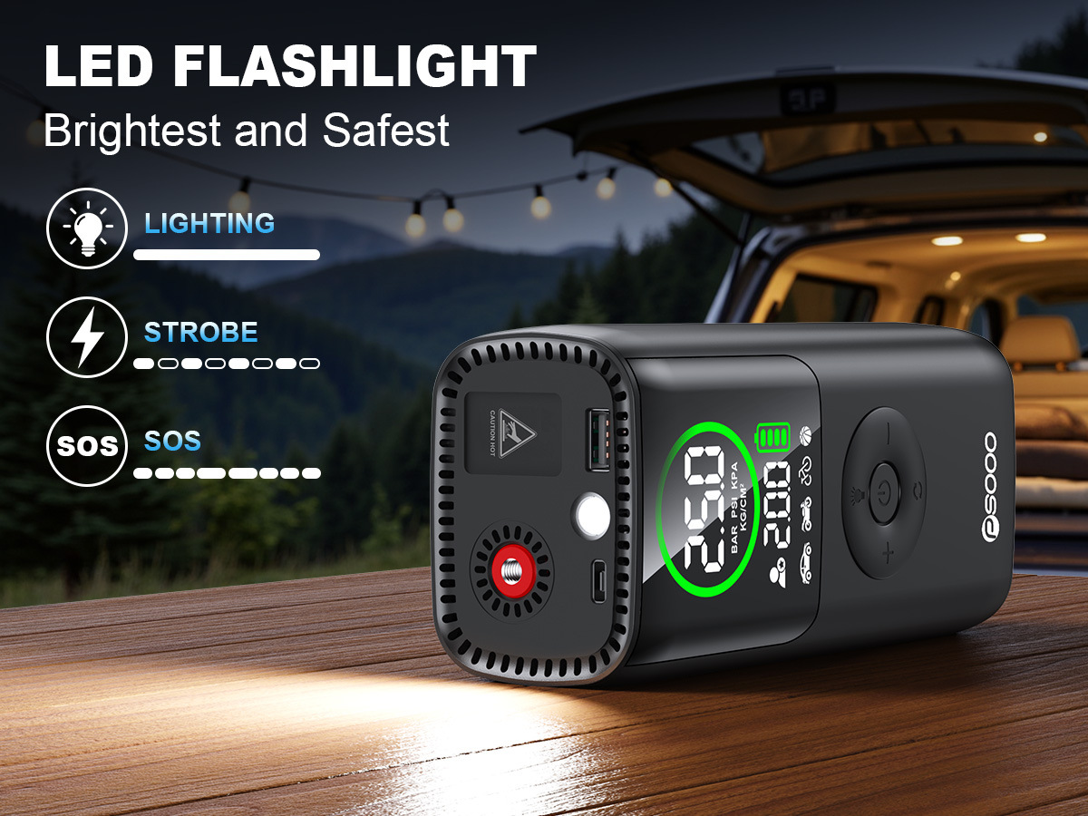 Car-Mounted Handheld Wireless Air Pump for Cars, Electric Vehicles, 12V Battery Cars, with Digital Display, Portable Emergency Tire Inflator