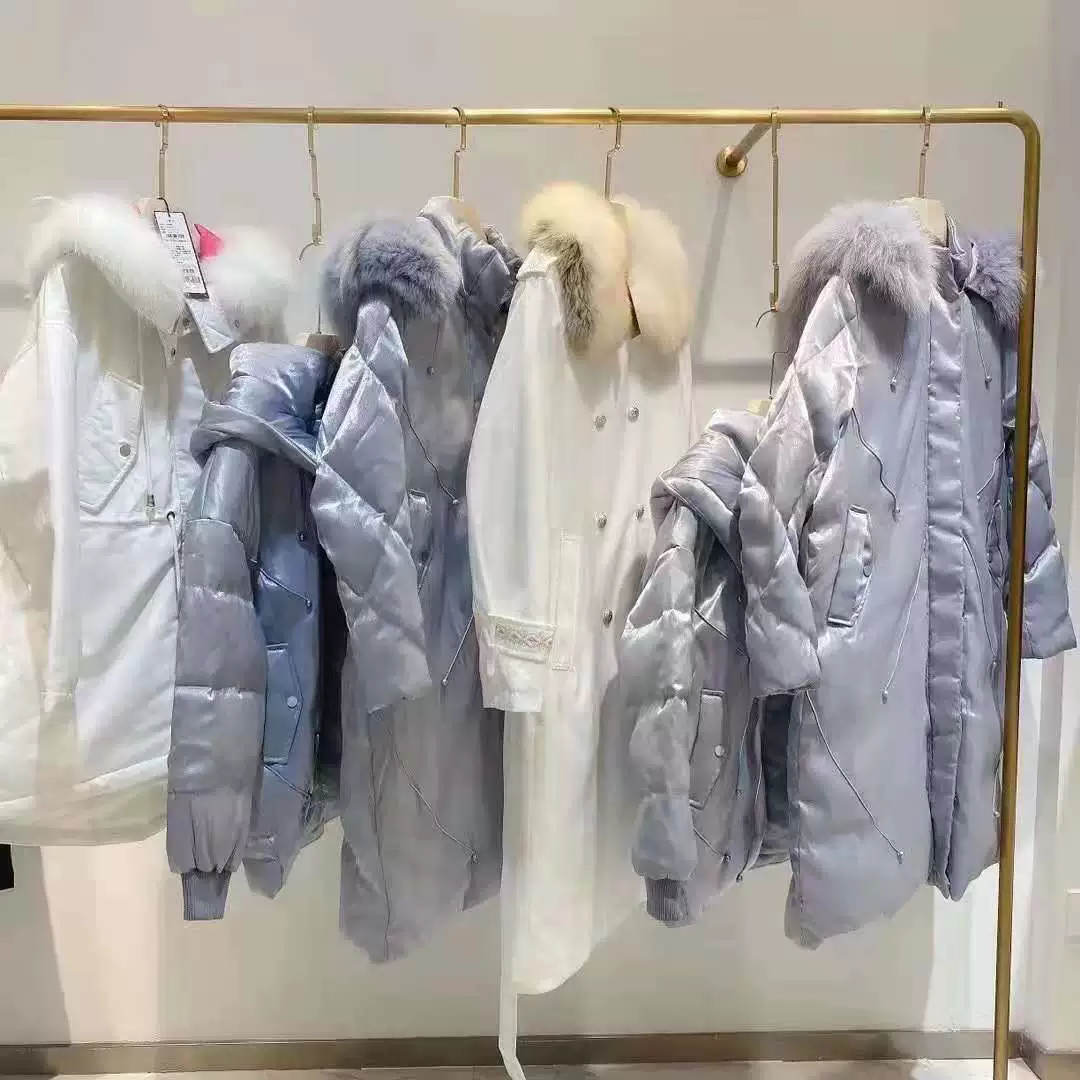【Aimeishu】Зимняя модная европейская и американская пуховая куртка средней длины 2025 года, женская брендовая оптовая продажа в прямом эфире