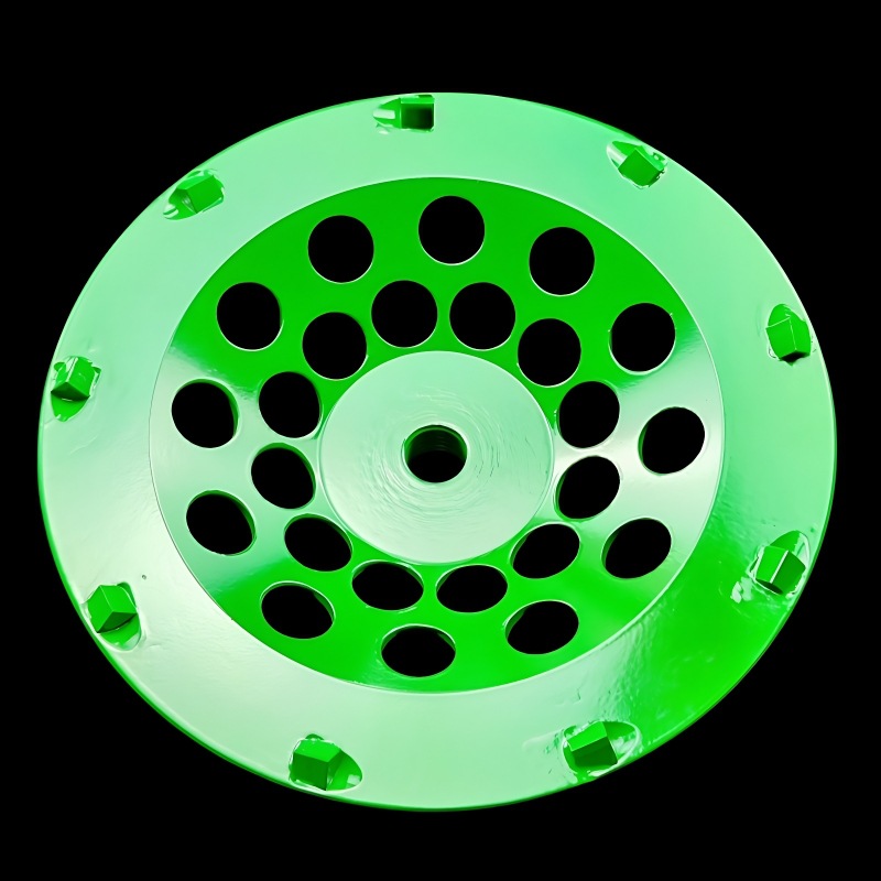 180PCD磨轮混凝土地坪磨盘角磨机旧环氧除漆地面翻新出口接头7寸