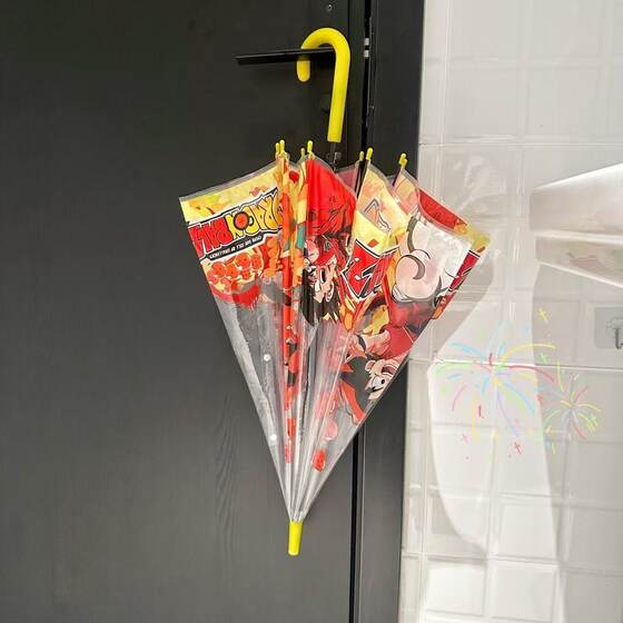 Cartoon Transparent Umbrella Folding Dragon Ball Umbrella Full Automatic Umbrella Cute Creative Three-fold Student Small Fresh Strong Thickened