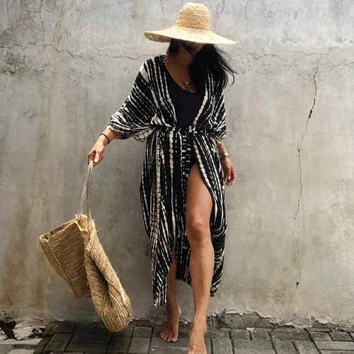 Relaxed Plus-Size Sun Protective Cover-up Beach Jacket Bikini Top Swim Suit Outerwear for Women