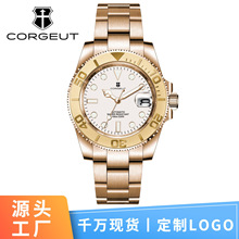 跨境corgeut卡古特陶瓷圈玫瑰金全自动机芯表防水手表男机械表