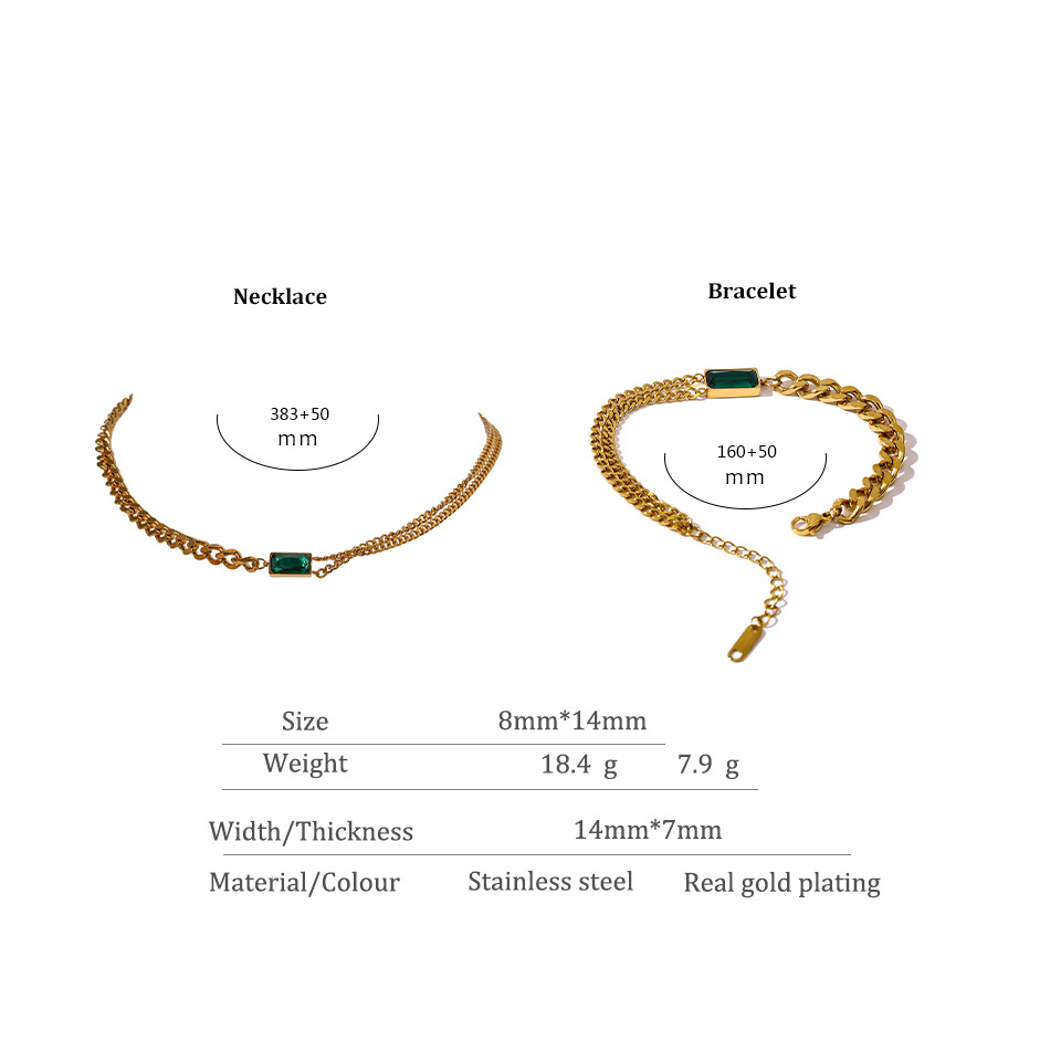 Necklace Classification 304 Stainless Steel Chain Material Wholesale Jewelry Fashion Geometric 304 Stainless Steel Artificial Rhinestones 18K Gold Plated Plating Stainless Steel Necklaces