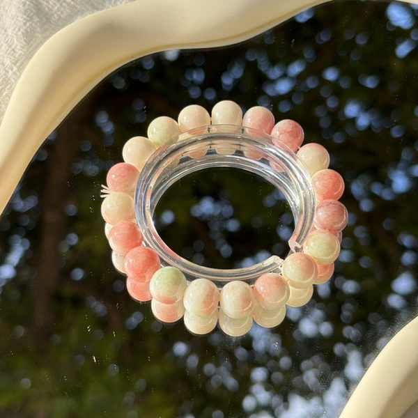 Flower Red-Jade Frame Ceramics Bracelet#SZ318