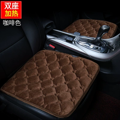 Multi-function pad | USB Plug Seat Cover Square - cigarette-lighter-two-seats-one-brown-12v-one-for-two