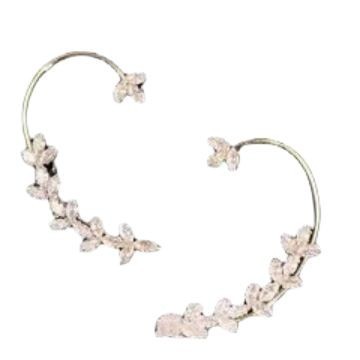 Viento oído agujero oído frío clip 2022 hojas 925 oído sentimiento plata oído gancho no circón oído hueso clip nuevos pendientes avanzada