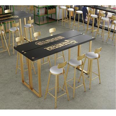 Northern Europe Light extravagance solid wood Bar tables Simplicity Tea shop Café bar Wall Strip Tall Tables and chairs combination