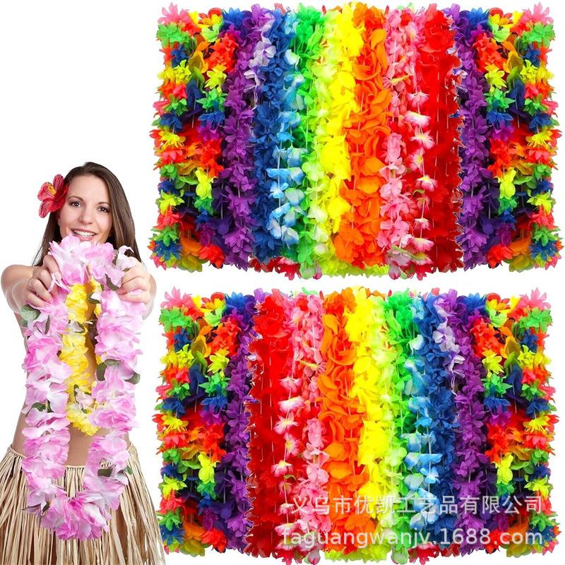 Guirnalda de fiesta hawaiana nueva combinación de combinación multicolor para fiestas de cumpleaños navideñas con guirnaldas de tela