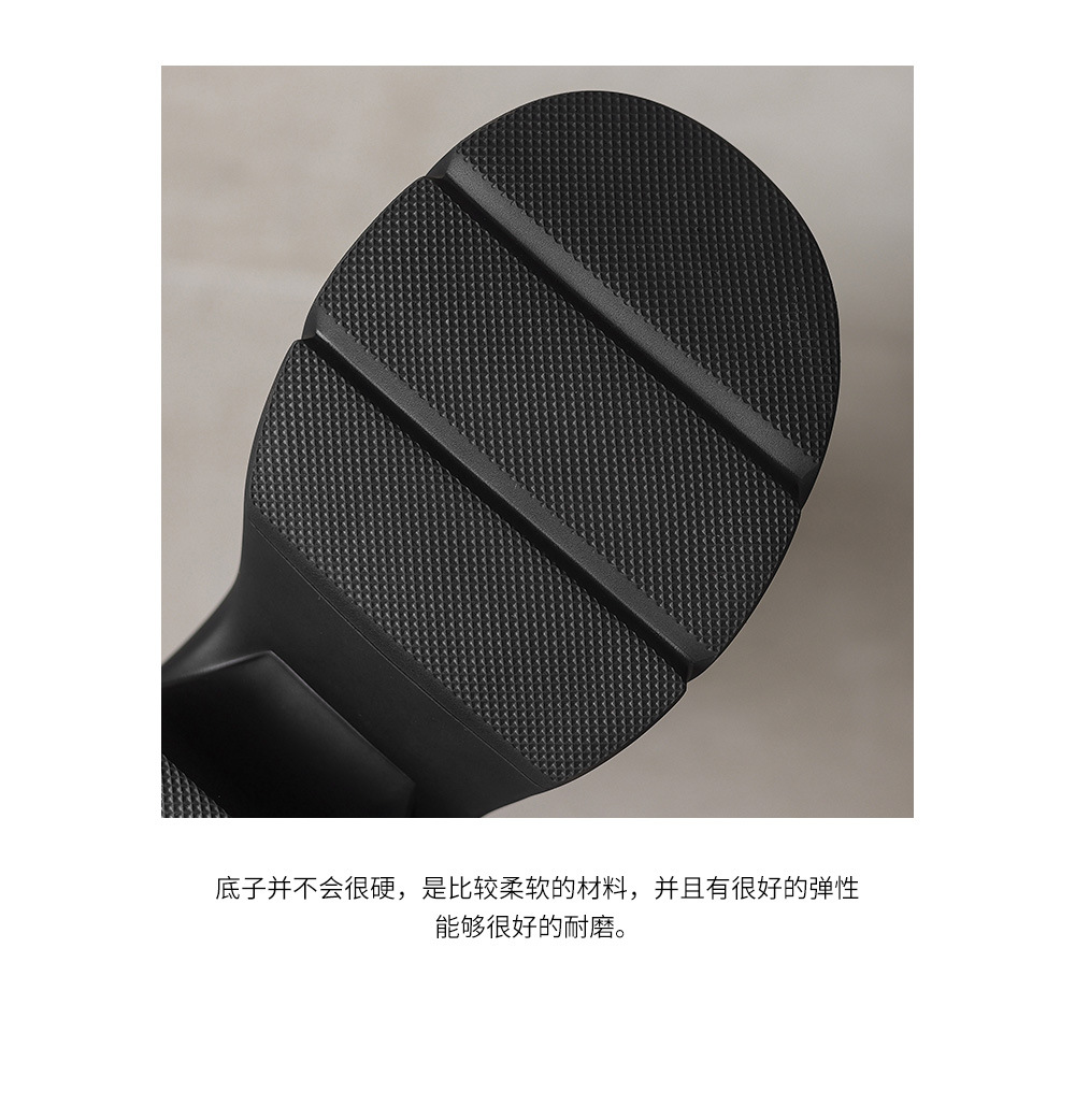 Boot nữ cao cổ hai kiểu mũi tròn đế dày phong cách Maillard da bò thời trang — Lớp lót nhung đen chi tiết 22
