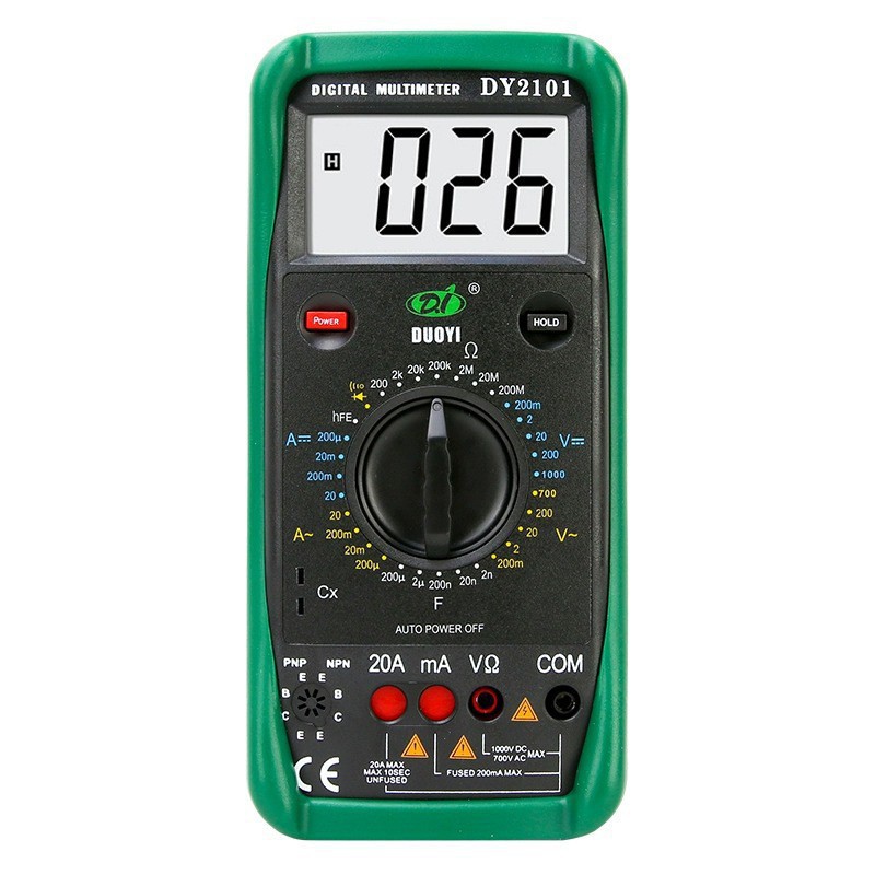 多一万用表DY2101交直流电压电流电容电阻电工数字防烧万能表
