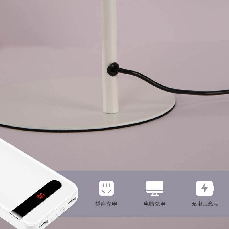 LED護(hù)眼北歐風(fēng)臺(tái)燈學(xué)生學(xué)習(xí)書(shū)桌閱讀小臺(tái)燈金屬充插電宿舍床頭燈