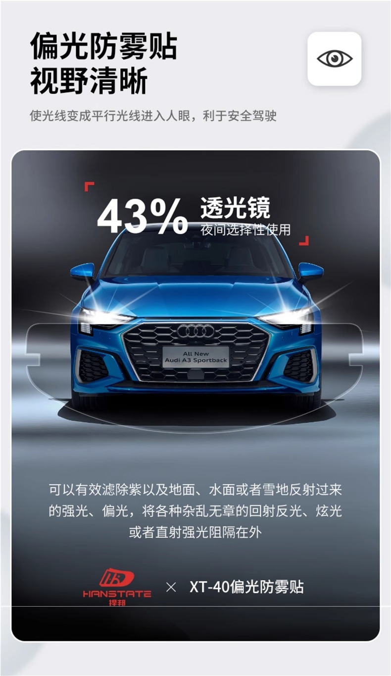 Hanstate Anti-Fog Patch Motorcycle Full-Face Helmet Universal Rain-Proof Film Helmet Lens Anti-Fogging Film