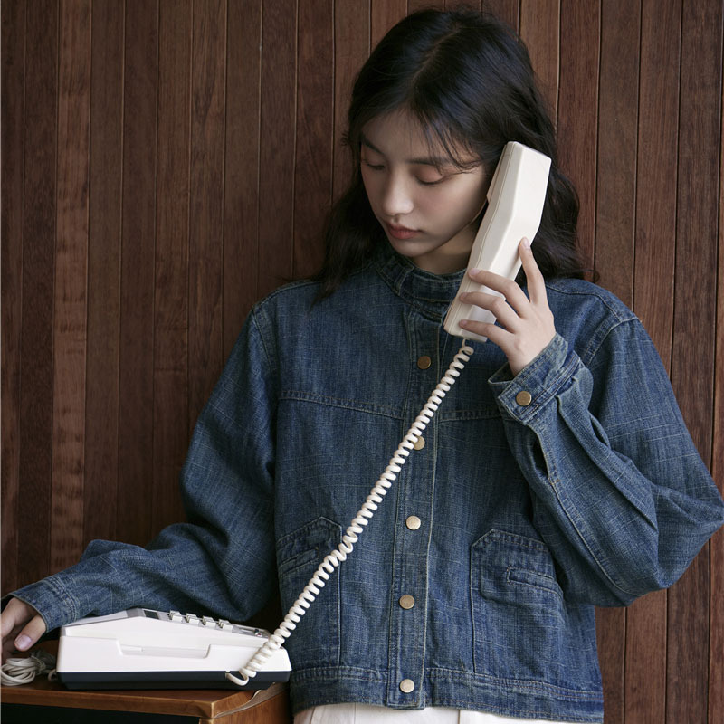 实拍 2025秋季新款港风复古立领休闲百搭牛仔外套女短款夹克上衣|undefined
