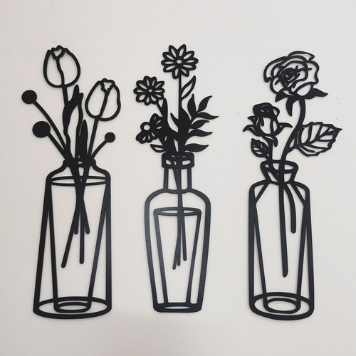 Amazon Iron Art Decoration Hanging Pictures Decorative Paintings Vase Living Room Ornaments Wall Decoration Flat Pendant Metal Craft