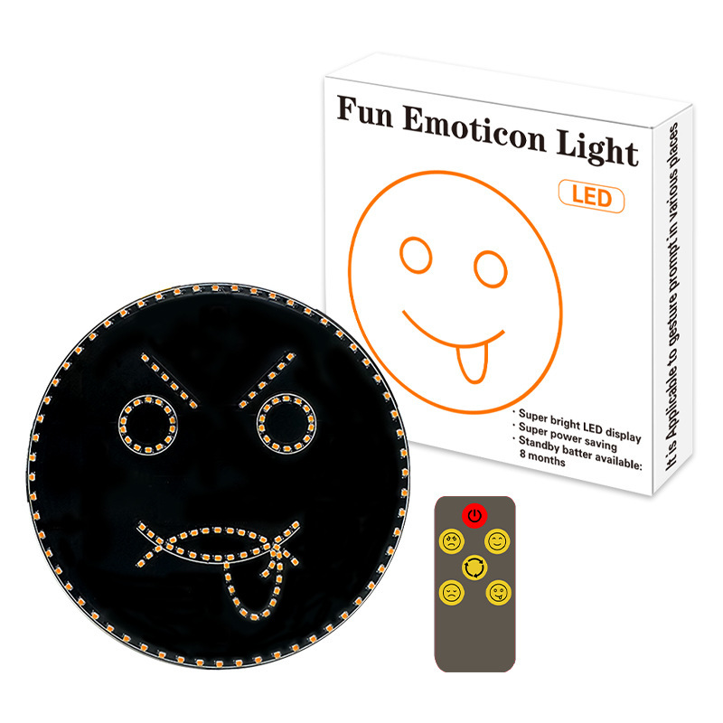 Luz de cara sonriente LED universal para automóvil Luz de advertencia multifuncional Luz trasera anti-persecución Luz de expresión de control remoto RF