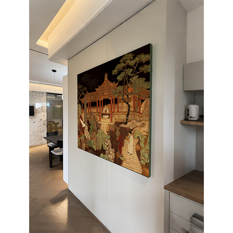 侘寂风客厅餐厅装饰画轻奢高级感酒店民宿挂画抽象艺术样板房壁画