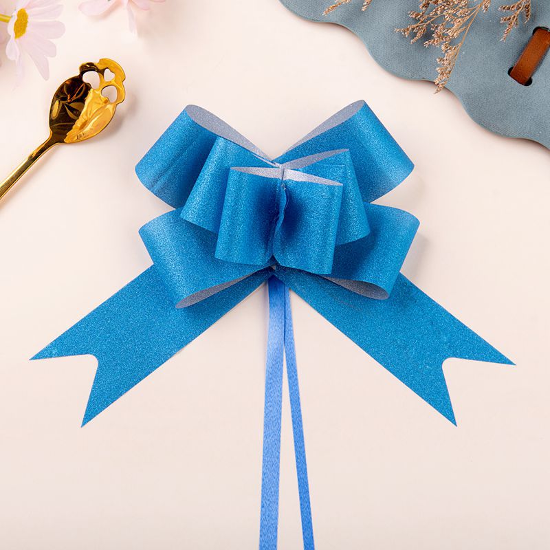 Comercio exterior transfronterizo 50 brillo brillante arco de cristal flor tirada a mano regalo de Navidad flor embalaje cinta tirar flor