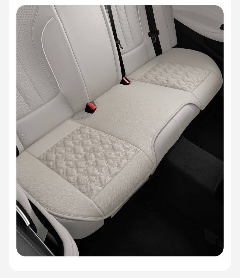 Genuine Leather Car Seat Cushion, High-End, Suitable for All Seasons, Breathable, Single-Piece, Easy to Install, Three-Piece Set, Full Coverage Seat Cushion