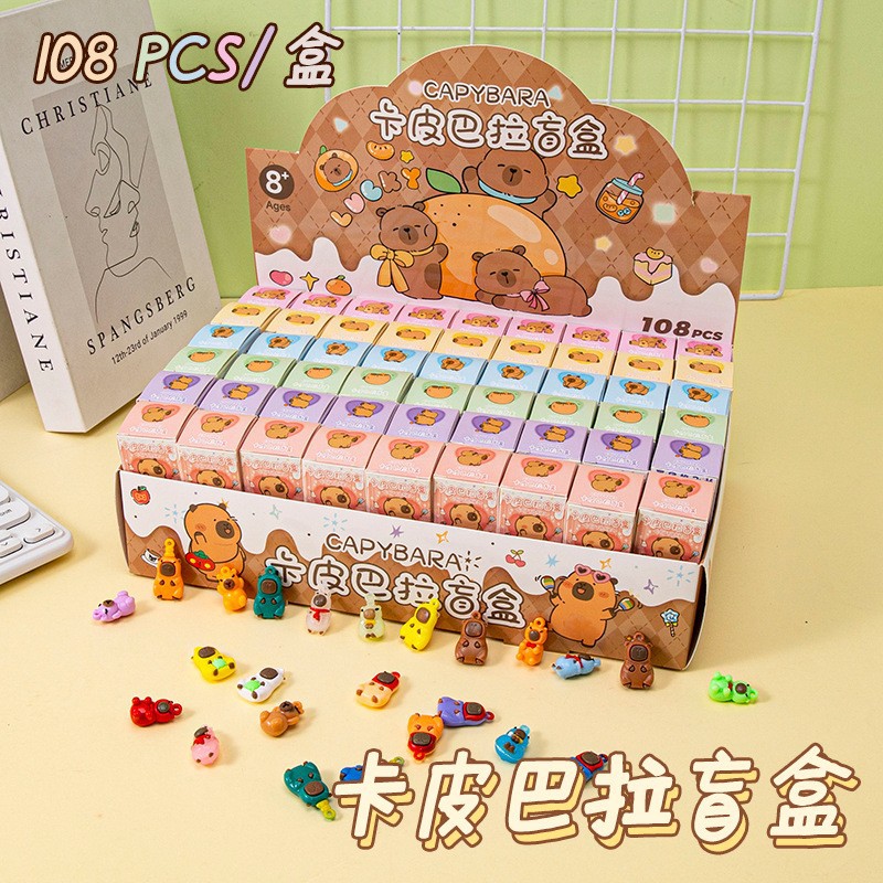 108 Kapibara Blind Box Game Same Style Hand-Made Office Figure Popular Keychain Stall Small Gift for Kidsren and Students