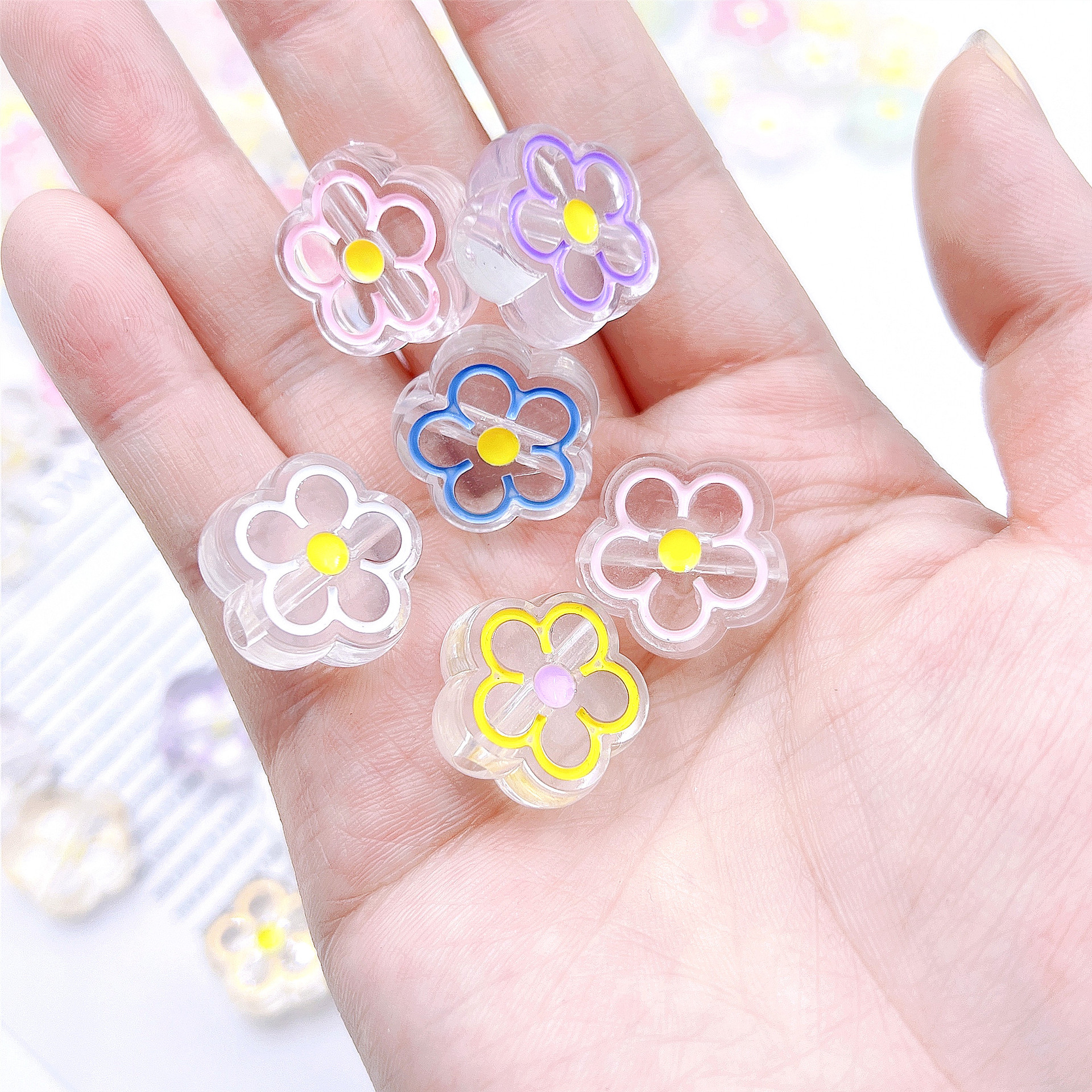 DIY Jewelry Accessories Classification 1 Piece Arylic Flower DIY Jewelry Accessories Beads