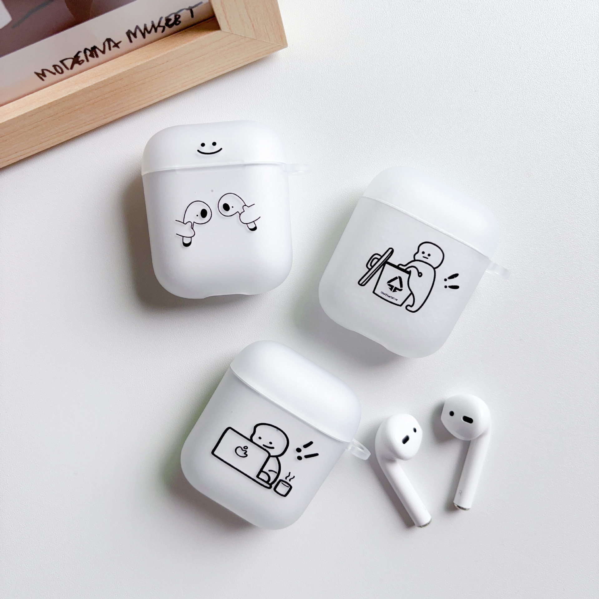 搞怪可爱适用苹果pro2蓝牙耳机壳磨砂5代软壳AirPods3代保护套