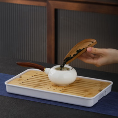 Sheer jade outdoor travel teapot set with portable tea tray, office, real estate company, client business gift set