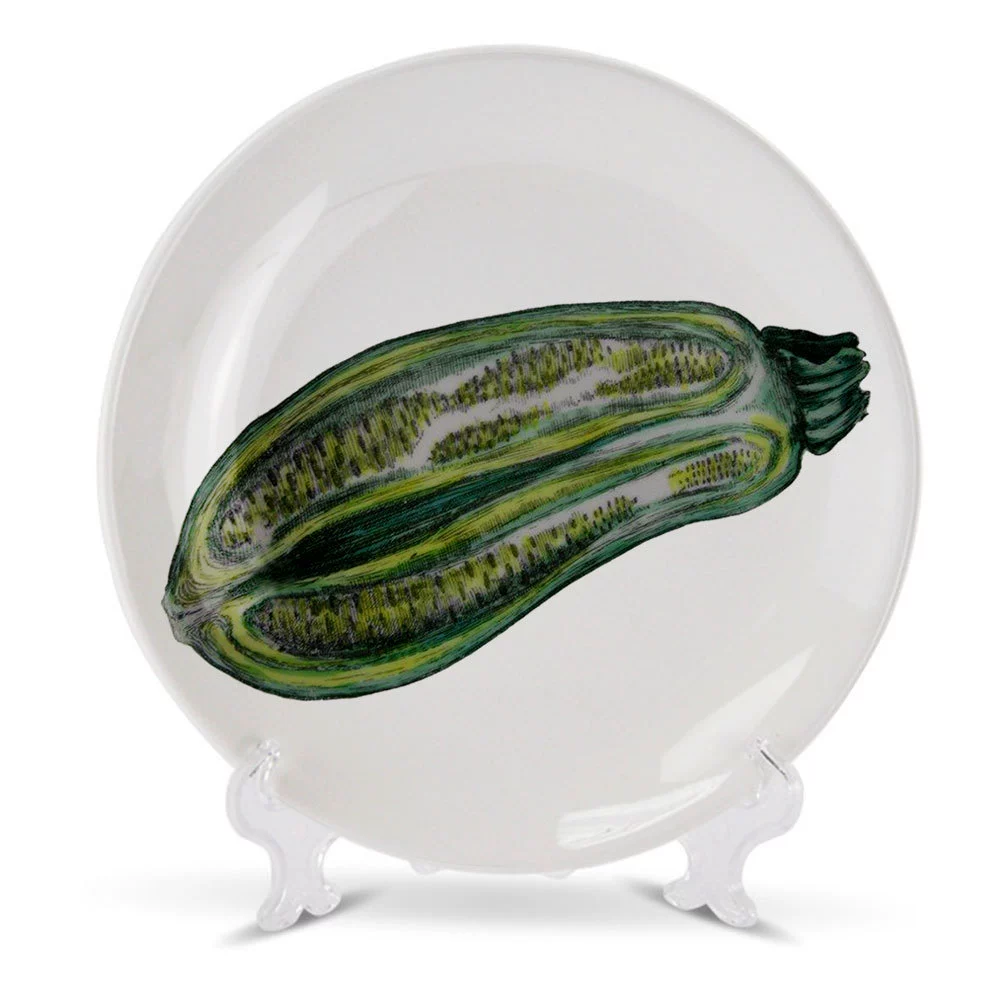 Italian FORNASETTIAN hand -painted fruit vegetarian decoration plate light luxury ceramic round flat plate home decoration