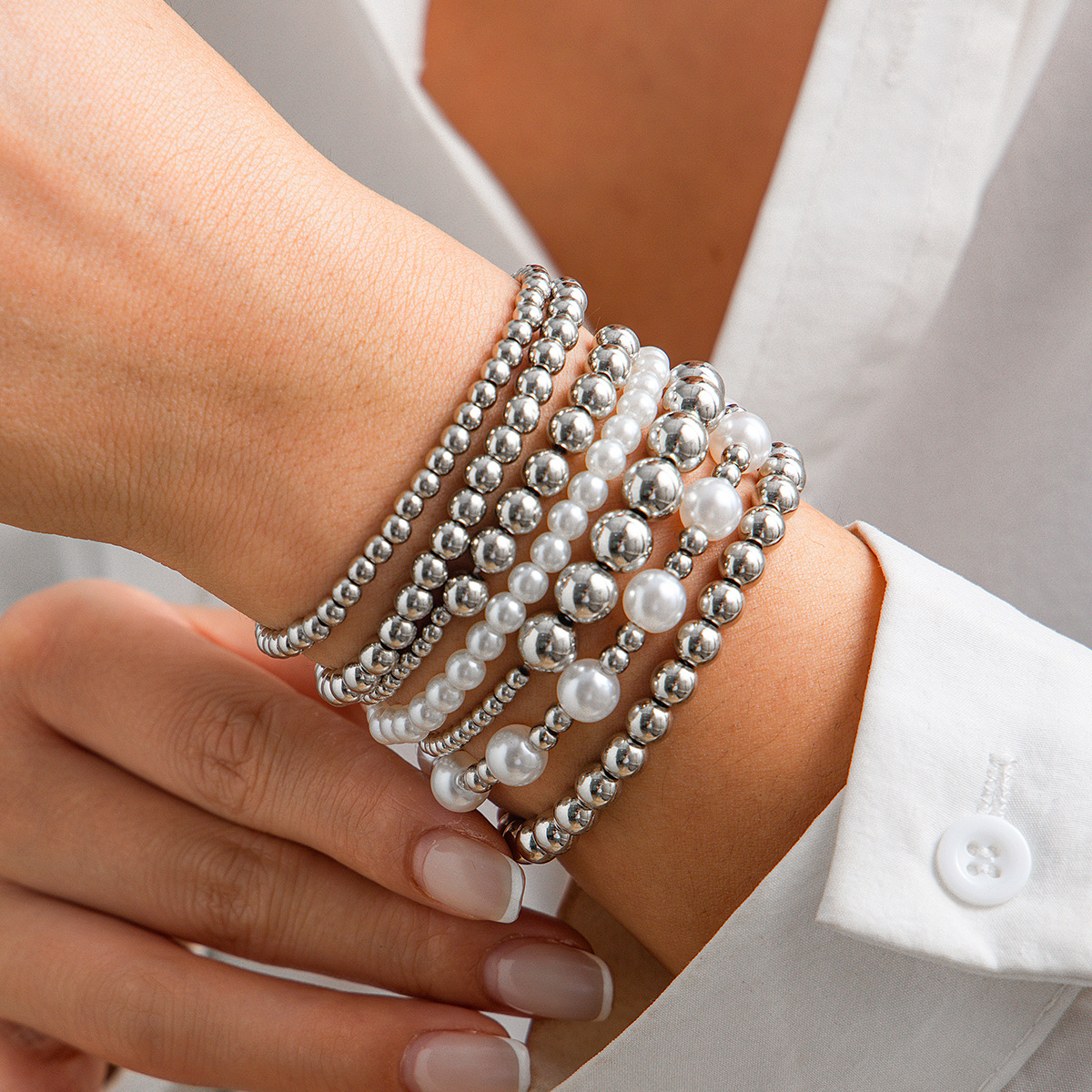 17g Weight CCB Pendant Material Bracelets Classification CCB, Imitation Pearl Chain Material Beaded Chain Chain Type 1 Set Quantity Banquet, Travel Occasion CCB, Imitation Pearl Material Heart Shape Pattern Women's Gender Plating Design Vintage Style Style Vintage Style Heart Shape CCB Imitation Pearl Beaded Chain Beaded Bracelets Wholesale 1