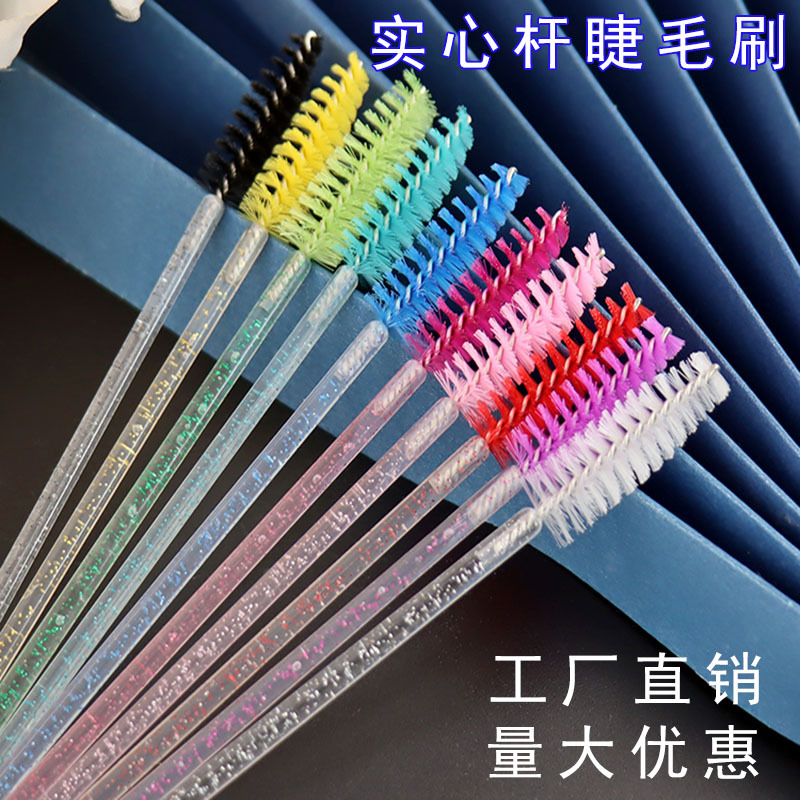 Fabricante nuevo cepillo de pestañas de cristal cepillo de pestañas en espiral cepillo de cejas cepillo de pestañas mini peine de pestañas multicolor sólido