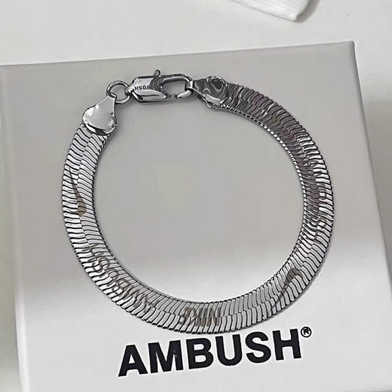 Ambush X Nike Co-Branded Nike Bracelet Bracelet Blade Snake Bone Chain Sterling Silver Ins Trendy Brand Men and Women Gold and Silver