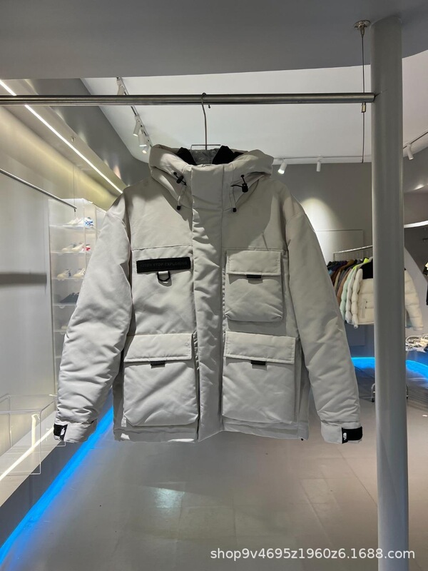 高版本多口袋工装羽绒服申敏儿同款刺绣男女情侣款面包服夹克外套|undefined