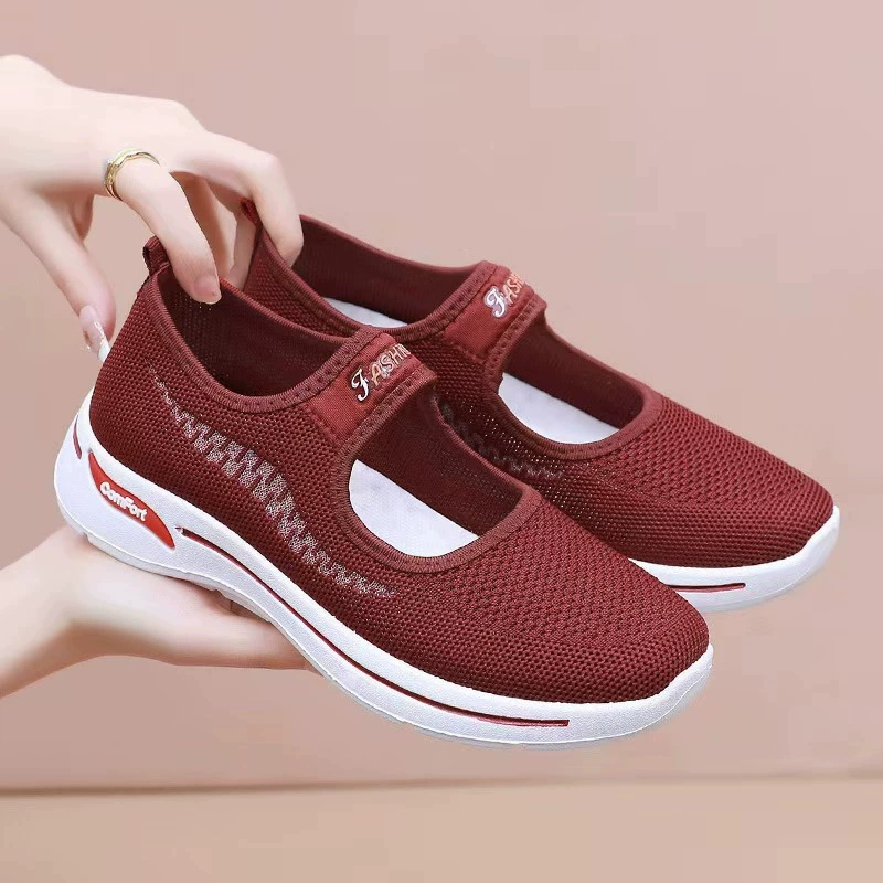 Старая пекинская тканевая обувь, новинка 2025 года, женская обувь с дышащей сеткой, модная повседневная обувь, женская прогулочная обувь на одной ноге