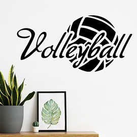 精雕VOLLEYBALL排球运动墙贴健身房楼梯背景装饰跨境可移除MU4410