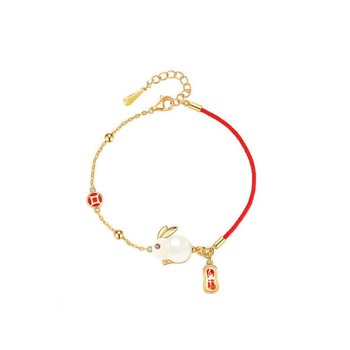Chinese style new style Nafu Jade Rabbit Bracelet, fresh literary and fashionable rabbit bracelet, birthday gift for girlfriend and best friend