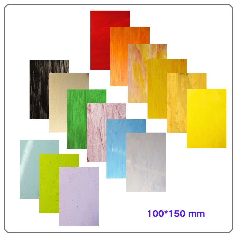 Прозрачная рябь 10*15cm монолитная витражная порезка многоцветная многоцветная спецификация ручной сращивания мозаики специально для